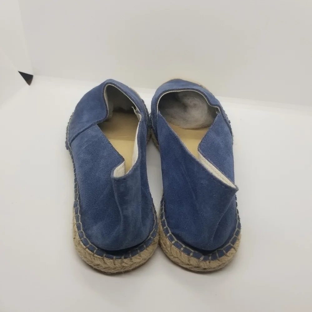 Fabiolas blue suede espadrille flat loafers EU 38